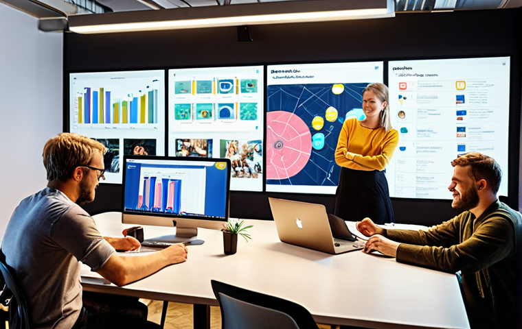 ** A vibrant, collaborative workspace in Stockholm featuring developers working on open-source software. The scene emphasizes teamwork, with diverse individuals contributing to a project projected on a large screen. Modern Swedish design elements and technology are prominent. The overall mood should be positive and energetic, showcasing the power of open collaboration.

**